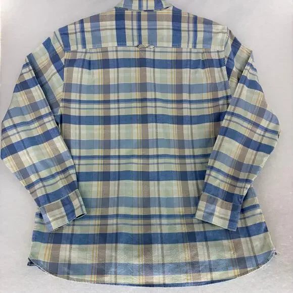 Tommy Bahama Mumbai Madras Plaid Cotton Blend Long Sleeve Shirt XL - Picture 2 of 12